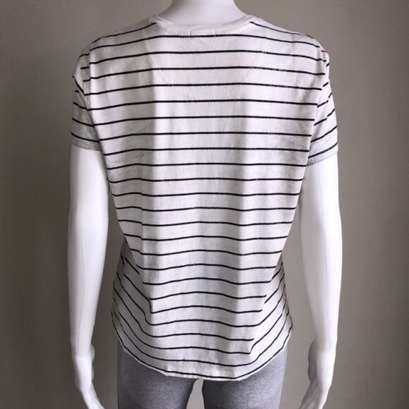 ATM Anthony Thomas Melillo Glitter Spray Striped Tee - L - Picture 2 of 7